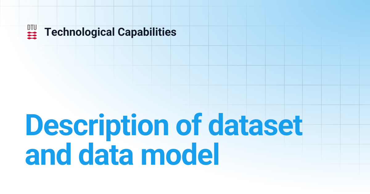 Description of dataset and data model | Technological Capabilities